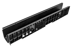 Комплект: Лоток Европартнер 150 мм с пластиковыми решетками черными "Ромбы" 1 метр